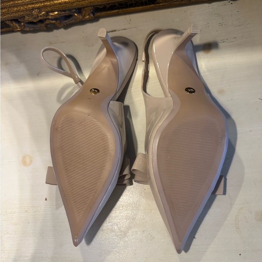 Zara Cream Pointed Heels with Bow - Picture 6 of 8